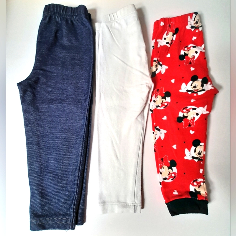 #0034 Set of pants(3 pcs) 18-24M & 2T for girls Brands & colors assorted.